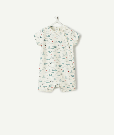 Sleepsuit - Pyjamas Nouvelle Arbo   C - BABY BOYS' OCEAN PRINT SLEEPSUIT IN ORGANIC COTTON