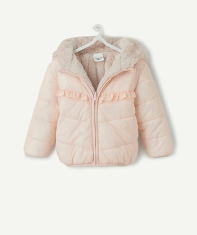 Coat - Padded jacket - Jacket Nouvelle Arbo   C - REVERSIBLE PINK AND FAUX FUR PADDED JACKET WITH RECYCLED PADDING