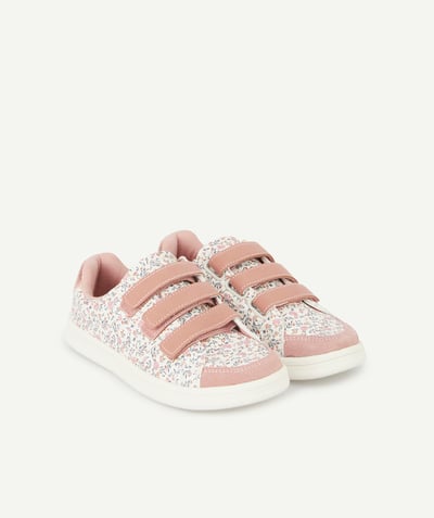 Teen girls Nouvelle Arbo   C - PINK AND FLORAL LOW-TOP TRAINERS WITH VELCRO BANDS