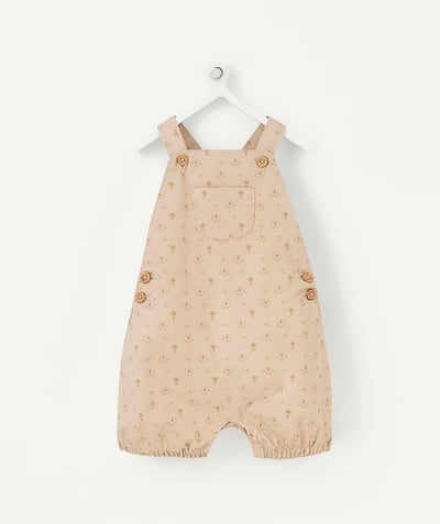 Outlet Tao Categories - BABIES BROWN SAVANNA-THEMED DUNGAREES IN ORGANIC COTTON
