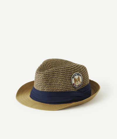 Hats - Caps Nouvelle Arbo   C - BABY BOYS' STRAW HAT WITH A NAVY BLUE FABRIC HAT BAND
