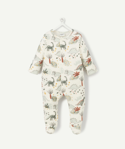 Outlet Nouvelle Arbo   C - WHITE DINOSAUR-THEMED SLEEPSUIT IN RECYCLED FIBRES