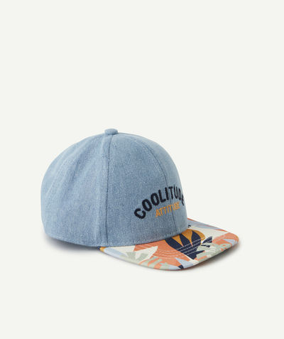 Hats - Caps Nouvelle Arbo   C - BABY BOYS' CAP IN COTTON WITH A DENIM EFFECT AND A COLOURED VISOR