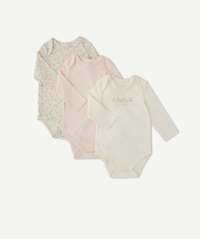 Bodysuit Nouvelle Arbo   C - PACK OF THREE LONG-SLEEVED BODYSUITS IN ORGANIC COTTON