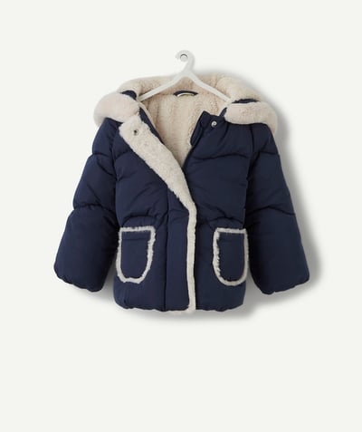 Coat - Padded jacket - Jacket Nouvelle Arbo   C - BABY GIRLS' NAVY BLUE PADDED JACKET WITH RECYCLED PADDING