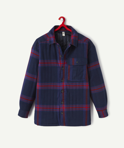 Outlet Tao Categories - BOYS' BLUE CHECKED COTTON OVERSHIRT