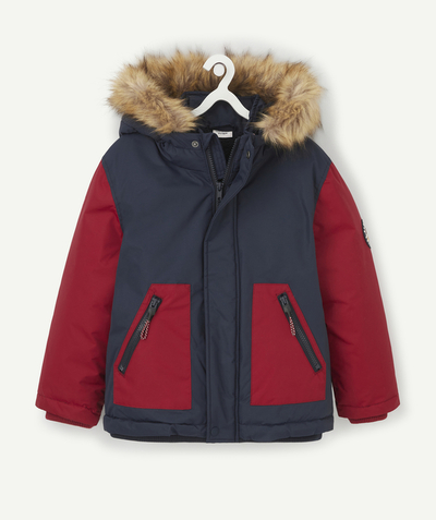 Private sales Tao Categories - BOYS' NAVY AND RED BLOUSON JACKET IN RECYCLED PADDING