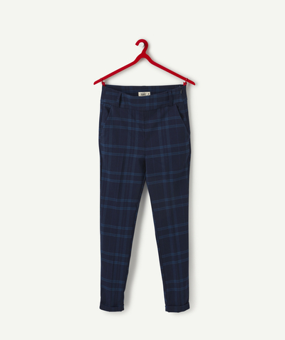 Outlet Tao Categories - GIRLS' NAVY BLUE CHECK PRINT TREGGINGS