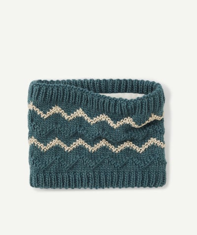 Knitwear accessories Nouvelle Arbo   C - GIRLS' TEAL AND SPARKLY RECYCLED FIBRE NECK WARMER