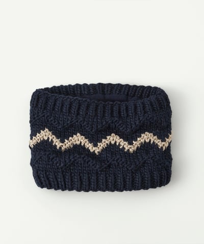 Private sales Tao Categories - BABY GIRLS' NAVY BLUE AND SHINY SNOOD IN RECYCLED FIBRES