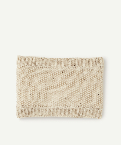 New collection Nouvelle Arbo   C - BABY BOYS' BEIGE NECK WARMER IN RECYCLED FIBRES