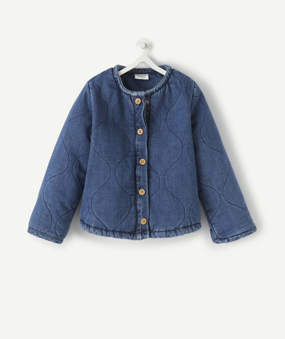 ECODESIGN Nouvelle Arbo   C - BABY GIRLS' QUILTED BLUE LESS WATER DENIM LOOSE JACKET