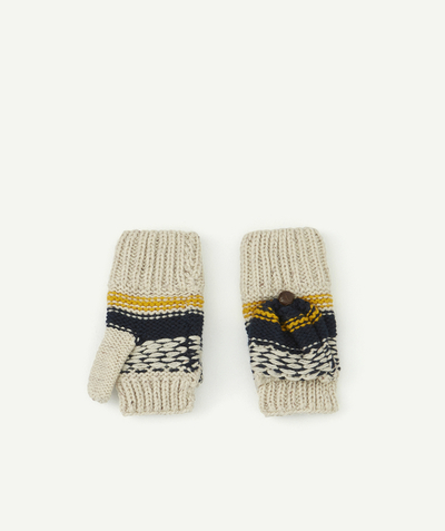 Knitwear accessories Nouvelle Arbo   C - BOYS' COLOURED MITTENS IN RECYCLED FIBRES WITH FINGER FLAPS