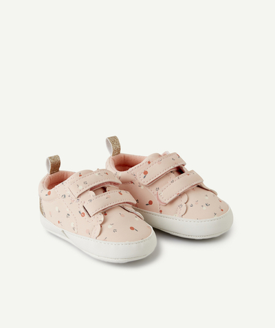 Shoes, booties Nouvelle Arbo   C - BABY GIRLS' TRAINER-STYLE  PALE PINK BOOTIES WITH A FRUITY PRINT
