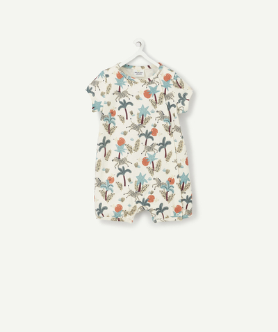 New collection Nouvelle Arbo   C - PRINTED SLEEPSUIT IN ORGANIC COTTON WITH SHORT SLEEVES