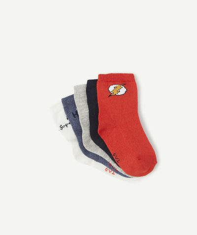 New collection Nouvelle Arbo   C - PACK OF FIVE PAIRS OF BABY BOYS' SUPER-HEROES SOCKS