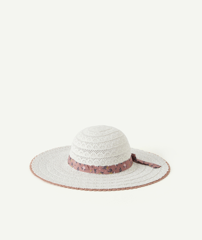 Hats - Caps Nouvelle Arbo   C - GIRLS' WHITE BRODERIE ANGLAIS HAT WITH A FLORAL RIBBON
