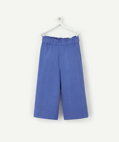 ECODESIGN Tao Categories - EVOLVING FLOWING BLUE COTTON GAUZE TROUSERS