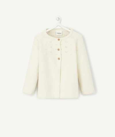 Baby girl Nouvelle Arbo   C - BABY GIRLS' CREAM KNIT CARDIGAN