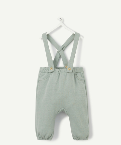 Outlet Tao Categories - GREEN HAREM PANTS IN RECYCLED FIBRES WITH REMOVABLE STRAPS