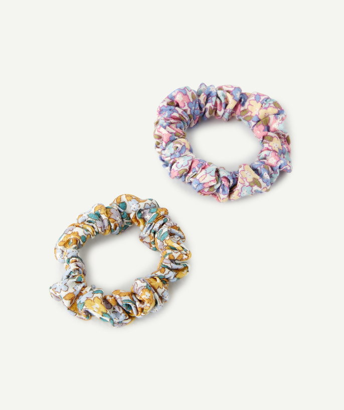 Hair Accessories Tao Categories - SET OF TWO GIRLS' FLOWER-PATTERNED HAIR SCRUNCHIES