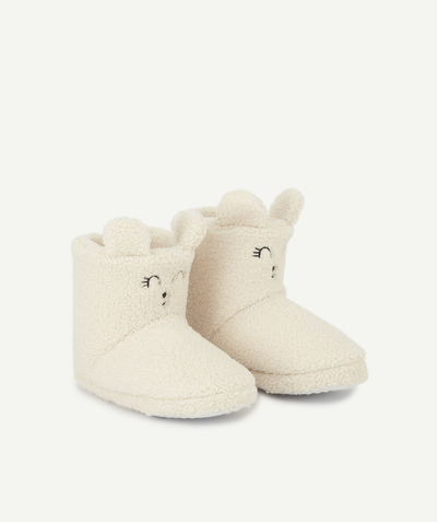 Shoes, booties Nouvelle Arbo   C - GIRLS' HIGH-TOP SLIPPERS IN CREAM BOUCLE