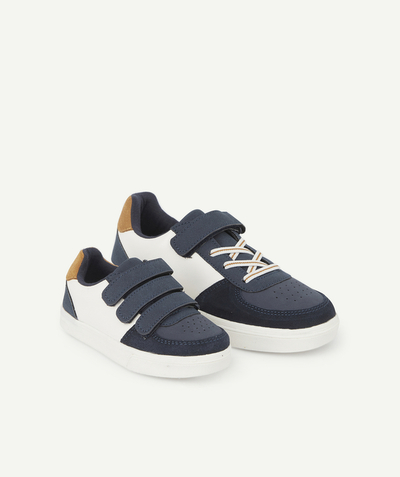 Boy Nouvelle Arbo   C - BOYS' NAVY BLUE AND WHITE LOW-TOP TRAINERS IN RECYCLED FIBRES