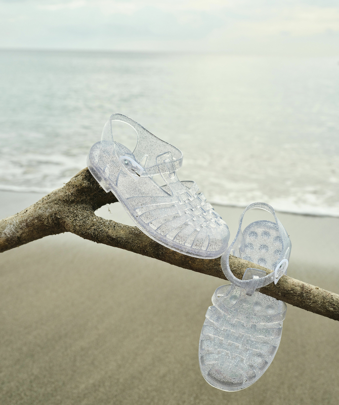 MEDUSE ® Tao Categories - PAIR OF SILVER COLOR SEQUINED SANDALS