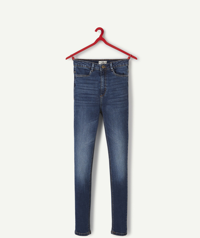 Trousers - Jeans Nouvelle Arbo   C - GIRLS' LESS WATER HIGH-WAISTED DENIM JEGGINGS