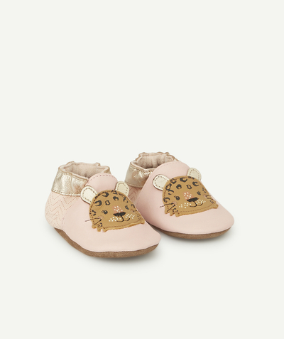 Private sales Tao Categories - BABIES' PINK VEGETABLE-TANNED BOOTIES WITH A LEOPARD