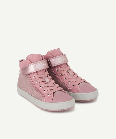 GEOX ® Tao Categories - GIRLS' PINK HIGH-TOP TRAINERS WITH SPARKLING STARS
