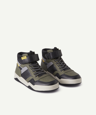 Shoes, booties Nouvelle Arbo   C - BOYS' BLACK AND KHAKI HIGH-TOP TRAINERS