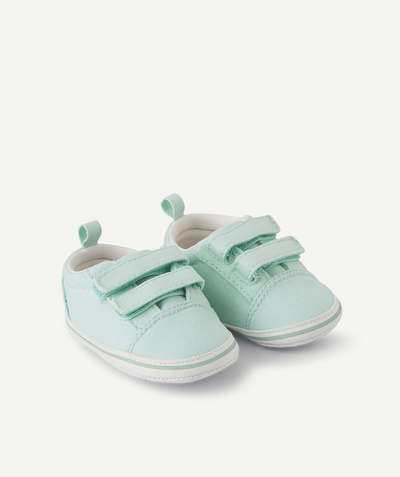 New collection Nouvelle Arbo   C - BABY GIRLS' MINT TRAINER-STYLE SLIPPERS WITH SCRATCH FASTENING