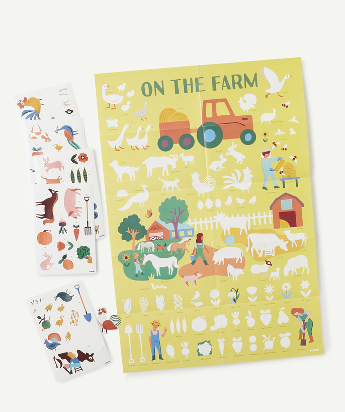 POPPIK ® Tao Categories - FARM AND ANIMALS POSTER WITH 58 STICKERS