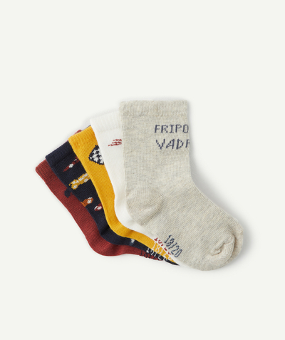 New collection Nouvelle Arbo   C - PACK OF FIVE PAIRS OF BABY BOYS' LONG MOTORCAR SOCKS