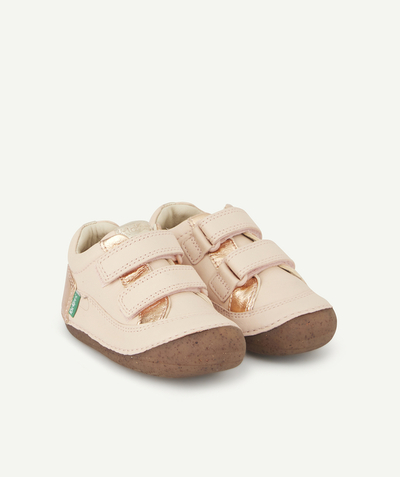Baby girl Nouvelle Arbo   C - BABY GIRLS' SOSTANKRO BOOTS IN PALE PINK AND GOLD COLOR LEATHER