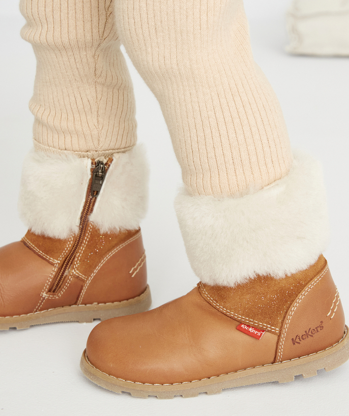 Private sales Tao Categories - BABY GIRLS' SPARKLING CAMEL AND FUR ANKLE BOOTS