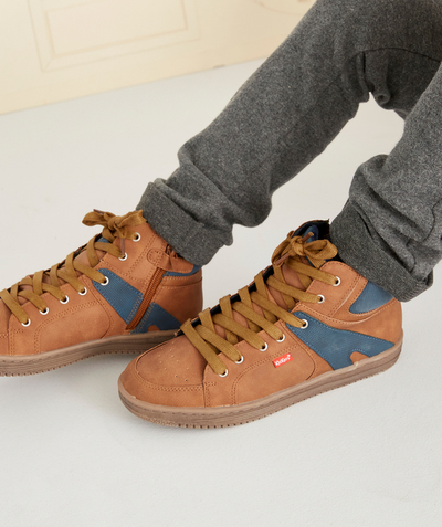Private sales Tao Categories - BOYS' BLUE AND CAMEL HIGH-TOP TRAINERS WITH LACES
