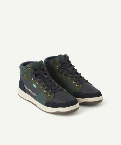 Back to school collection Nouvelle Arbo   C - BOYS' KICKOSTA NAVY BLUE AND GREEN TRAINERS