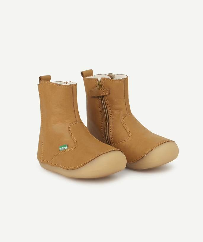 Back to school collection Tao Categories - LIGHT CAMEL ZIPPED BABY BOOTIES