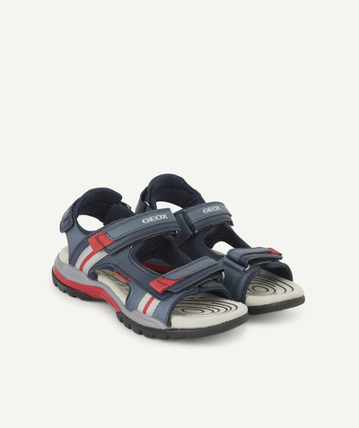 Sandals - moccasins Tao Categories - BOYS' NAVY BLUE AND RED BOREALIS SANDALS