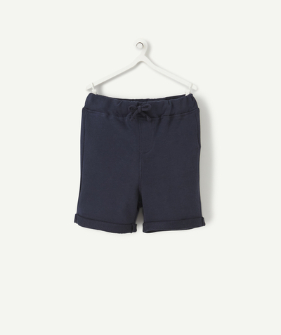 Baby boy Nouvelle Arbo   C - BOYS' NAVY BLUE BERMUDA SHORTS IN RECYCLED FIBERS