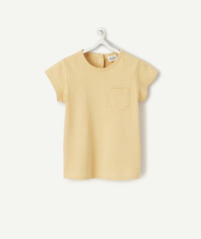 T-shirt - sous-pull Categories Tao - T-SHIRT BÉBÉ FILLE EN COTON JAUNE