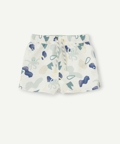 Baby boy Nouvelle Arbo   C - BABY BOYS' SWIM SHORTS IN BEIGE RECYCLED FIBRES WITH AN OCTOPUS DESIGN