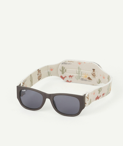 New collection Nouvelle Arbo   C - BABY BOYS' GREY UV3 SUNGLASSES WITH A PRINTED STRAP