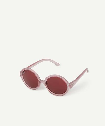Sunglasses Tao Categories - GIRLS' ROUND PINK RECYCLED PLASTIC SUNGLASSES