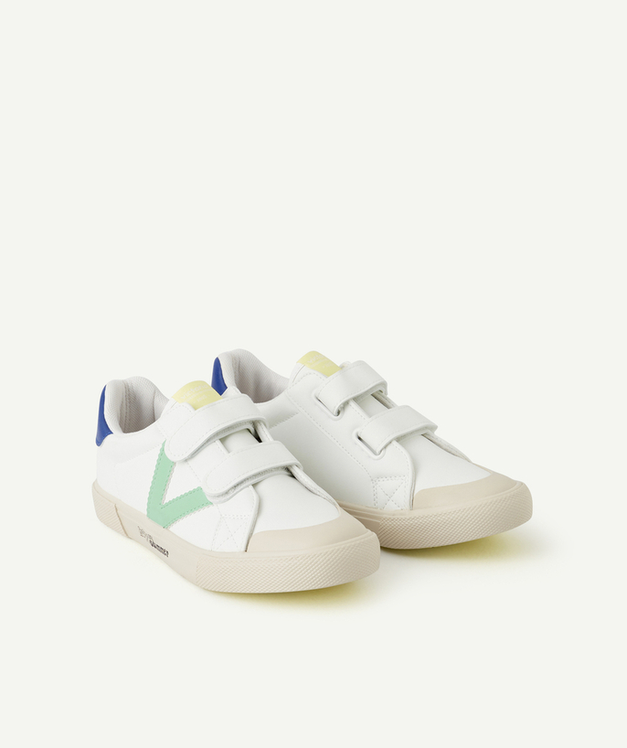 VICTORIA ® Tao Categories - WHITE TRAINERS WITH GREEN LOGOS AND COLOURED DETAILS