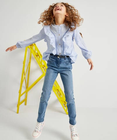 New colour palette Tao Categories - GIRLS' SKINNY TROUSERS IN LOW IMPACT DENIM