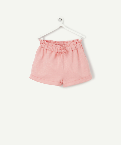 Shorts - Skirt Tao Categories - BABY GIRLS' PINK SHORTS IN ORGANIC COTTON