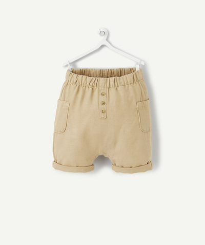 Baby boy Nouvelle Arbo   C - BABY BOYS' BEIGE BERMUDA SHORTS WITH POCKETS